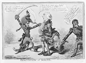 Napoleon Cartoon Prints: Evacuation of Malta