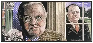 Evelyn Waugh Print - Portrait of the English novelist
