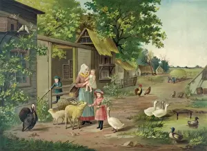 Rural America Scenery Prints: Evening on the farm