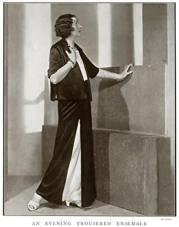 An evening trousered ensemble by Jean Patou An evening trousered ensemble by Jean Patou