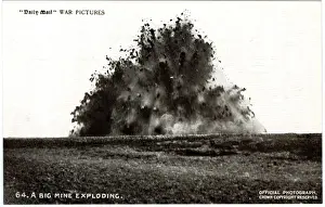 WW1 Mine Explosion Print, 1914-1918