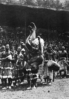 Exposition Coloniale 1931 Print: Dahomey Acrobats in Paris