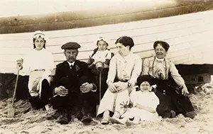 Extended family group at the seaside Extended family group at the seaside