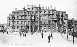 Prints of Exterior view of Westminster Hospital, London Hospital Prints: Exterior view of Westminster Hospital, London Print
