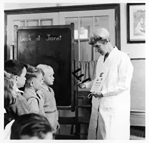 Historical Education Images Prints: EYE TEST / 1958