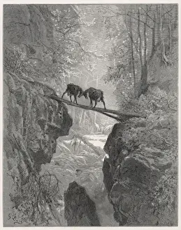 The Two Goats Print