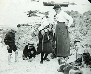 Family at the beach in Pembrokeshire, South Wales Family at the beach in Pembrokeshire, South Wales