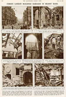 Famous London Buildings Damaged in Recent Raids Famous London Buildings Damaged in Recent Raids