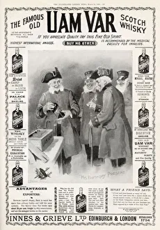 The Famous Old Uam Var Scotch Whisky. Advert featuring a birthday among the Chelsea The Famous Old Uam Var Scotch Whisky. Advert featuring a birthday among the Chelsea