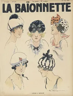 1919 Fancy Hats Print: Summer Cap Designs