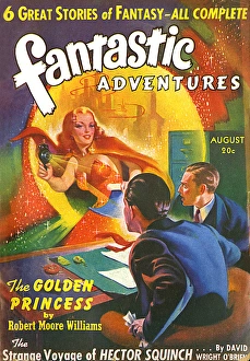 Fantastic Adventures scifi magazine cover - The Golden Princess Fantastic Adventures scifi magazine cover - The Golden Princess