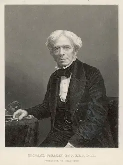 Faraday Print - English chemist and physicist portrait