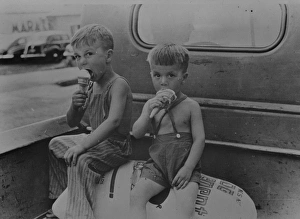 Farm boys eating ice-cream cones. Washington, Indiana Farm boys eating ice-cream cones. Washington, Indiana