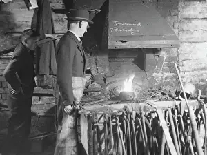 Print of Farrier at his Forge in Reading, Berkshire