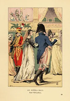 Fashionable guests at a masquerade ball, 1800 Fashionable guests at a masquerade ball, 1800