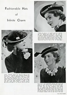 Fashionable hats of infinite charm 1937 Fashionable hats of infinite charm 1937