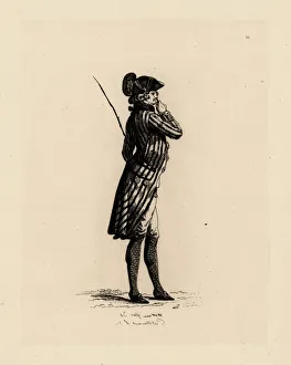 Fashionable man with monocle, era of Marie Antoinette Fashionable man with monocle, era of Marie Antoinette