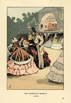 Fashionable people at the outdoor dance at Jardin Mabille Fashionable people at the outdoor dance at Jardin Mabille