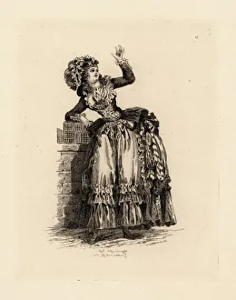 Fashionable woman in bonnet a la Nicolet, era of Marie Fashionable woman in bonnet a la Nicolet, era of Marie