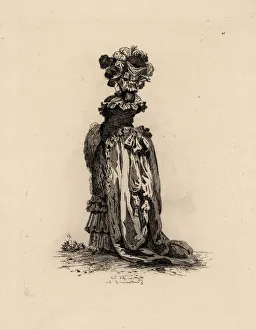 Fashionable woman in English-style dress, era of Marie Fashionable woman in English-style dress, era of Marie