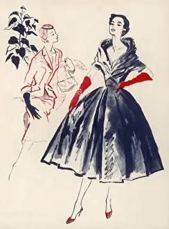 Vintage Evening Wear Prints: Fashions for 1954