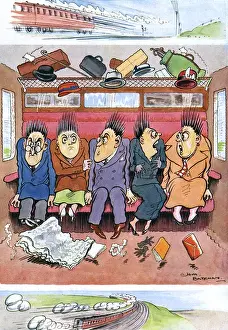 H M Bateman Art Prints: The Faster Train, by H. M. Bateman