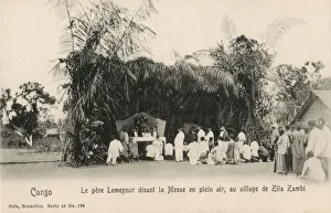 Father Lemegour conducts Mass - Belgian Congo, Africa Father Lemegour conducts Mass - Belgian Congo, Africa