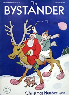 Father & Mother Christmas riding a reindeer Father & Mother Christmas riding a reindeer