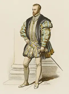 Spanish Monarchs History Prints: Felipe II of Spain