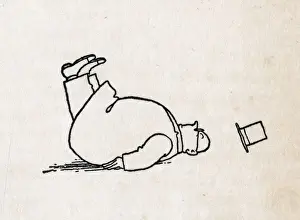William Heath Robinson Illustration Prints: He fell through to the path