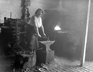 Early 1930s German Female Blacksmith Print