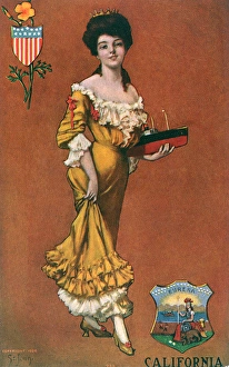 Female figure representing California, USA Female figure representing California, USA