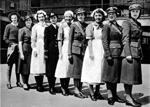 Female Harrods Employees in War-time Uniform, 1940 Female Harrods Employees in War-time Uniform, 1940