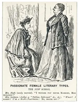 Satirical Print: The Masculine Spinster, 19th Century