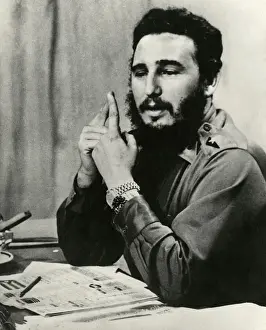 Fidel Castro Prints: Fidel Castro at Desk Print, 1926