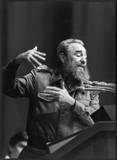 Fidel Castro Prints: Fidel Castro - Havana Speech Print, 1993