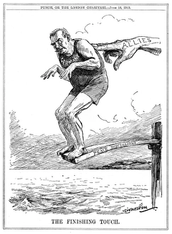 The finishing touch: WW1 peace negotiations cartoon The finishing touch: WW1 peace negotiations cartoon