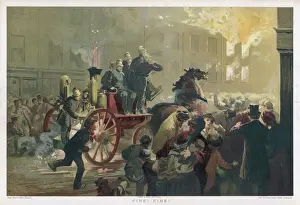Firefighter Prints: London Fire Engine Print