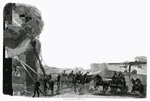 Horse Drawn Fire Engine Prints: Fire engines at work 1888