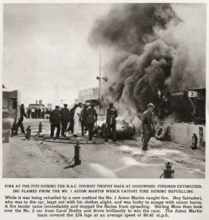 Fire in Pits at RAC Tourist Trophy Race at Goodwood Fire in Pits at RAC Tourist Trophy Race at Goodwood