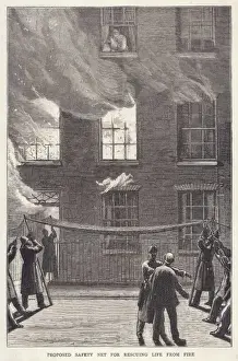 Fire Safety Net Print: A child escapes flames