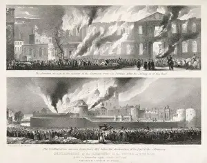 Historic London Fires Prints: Fire at the Tower 1841