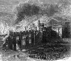 Fire at Warwick Castle Print, 1871
