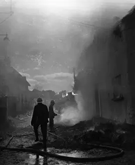 Firefighters at Exminster Fire, Devon Print