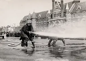Canadian Firefighters In England Prints: Firefighting drill open day