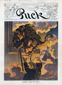 Republican Elephant Cartoon Prints: Fireman, save my child