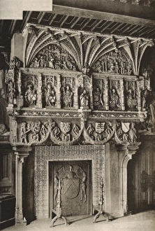 Fireplace in Town Hall, Courtrai, Belgium Fireplace in Town Hall, Courtrai, Belgium