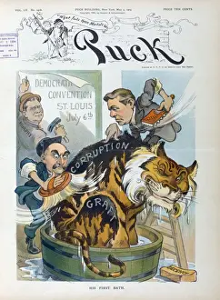 Puck Magazine Illustrations Online Prints: His first bath