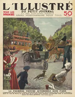 Early Automobile History Prints: First Car in Paris