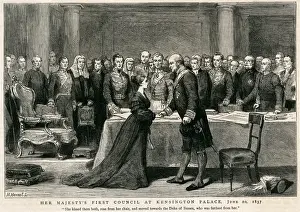 Queen Victoria's First Council, Kensington Palace Print 1837